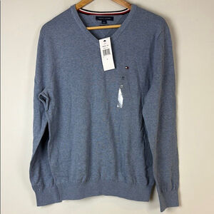 Tommy Hilfiger Blue V-Neck Sweater NWT Size Medium